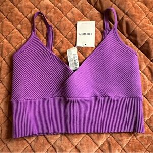 NWT FOREVER 21 Purple Ribbed top